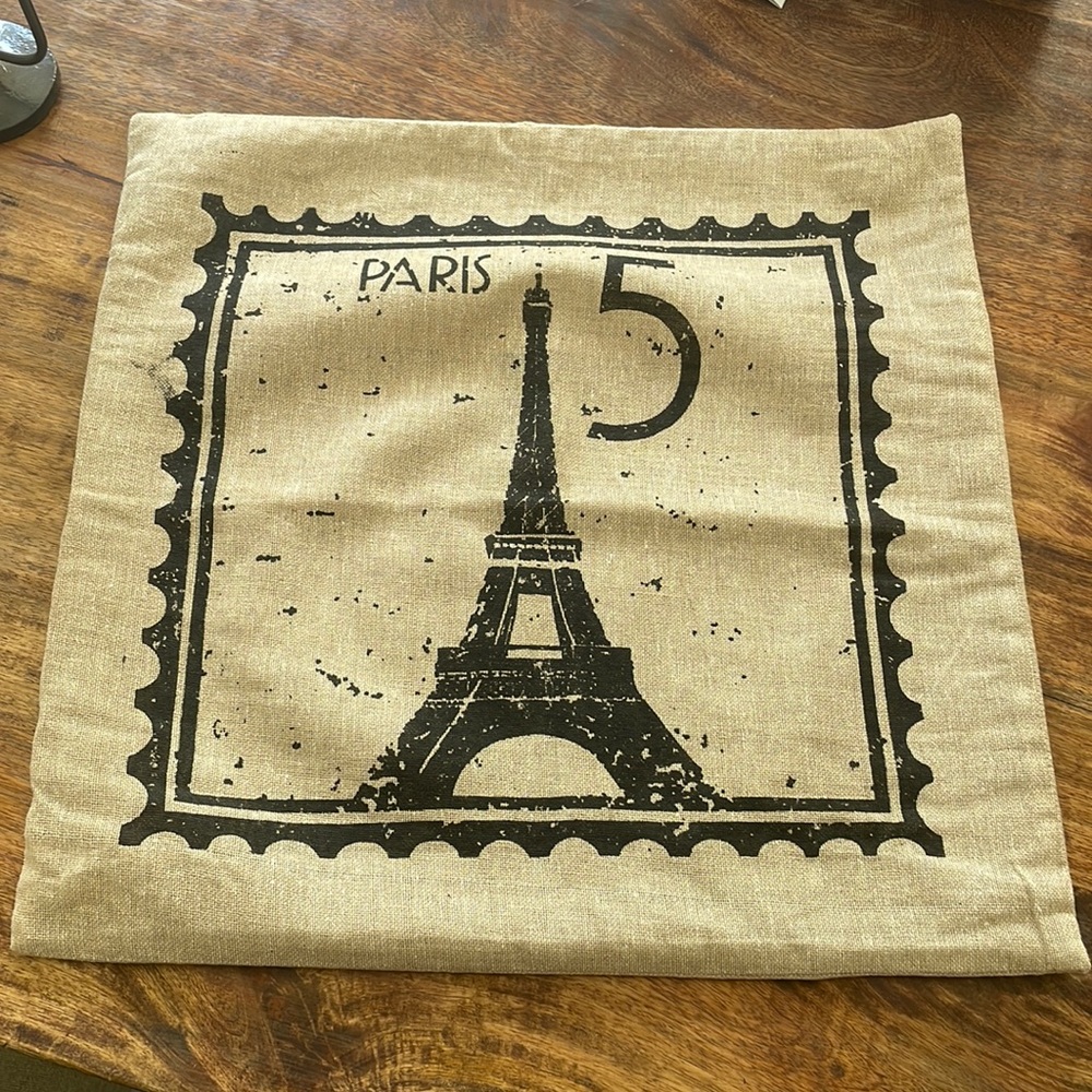 Antique paris stamp pillow cover